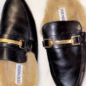 Steve Madden leather faux fur mule !